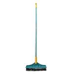 Long Handle Floor Scrubbing Brush with Integrated Water Wiper Squeegee