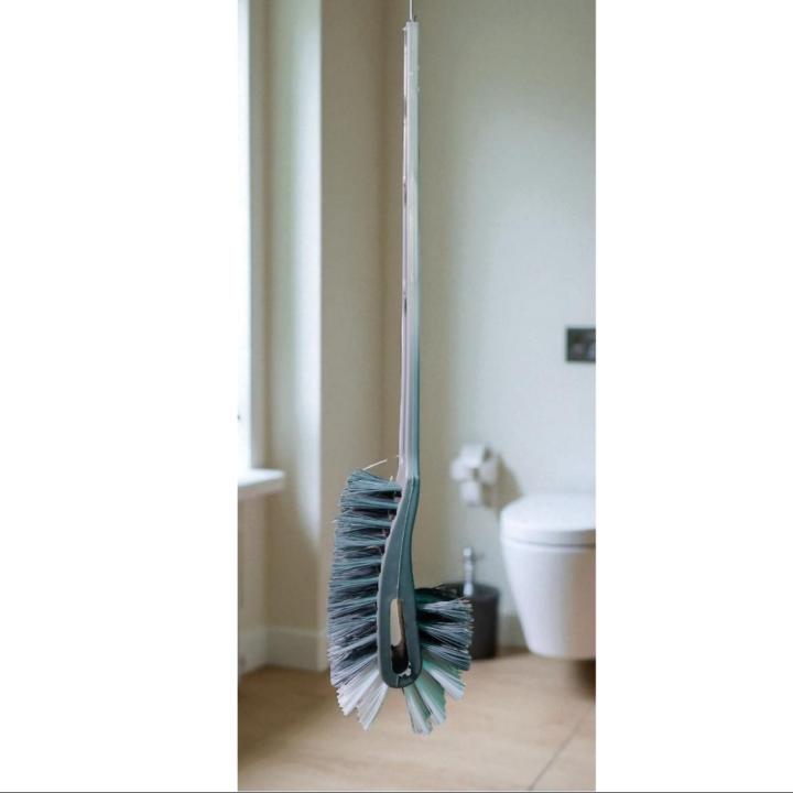 Double-Sided Toilet Rim Cleaning Brush with Long Handle | Heavy-Duty Curved Bathroom Scrubber