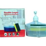 Double Layer Liquid Soap Dispenser Pump with Sponge Holder for Kitchen Sink