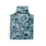 Waterproof Kitchen Apron with Front Pocket | Stain Resistant Leaf Print Cooking Apron for Men & Women (Grey/Green)